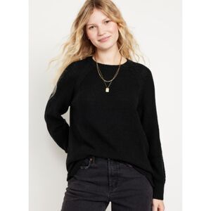 Old Navy Women's Textured Pullover Sweater Black Size M Cozy Knit